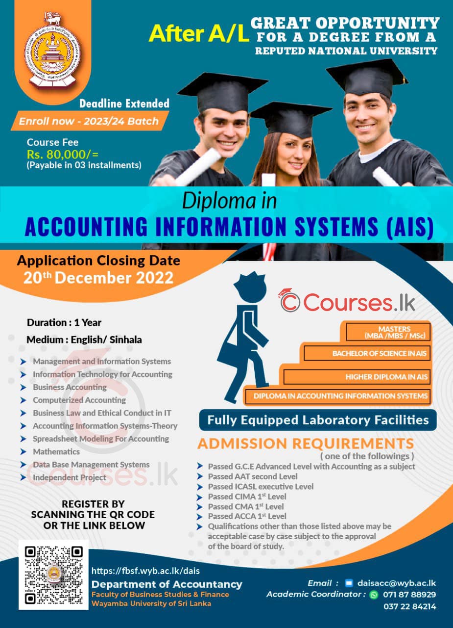 Diploma in Accounting Information Systems (DAIS) 2023/2024 - Wayamba University of Sri Lanka (WUSL)