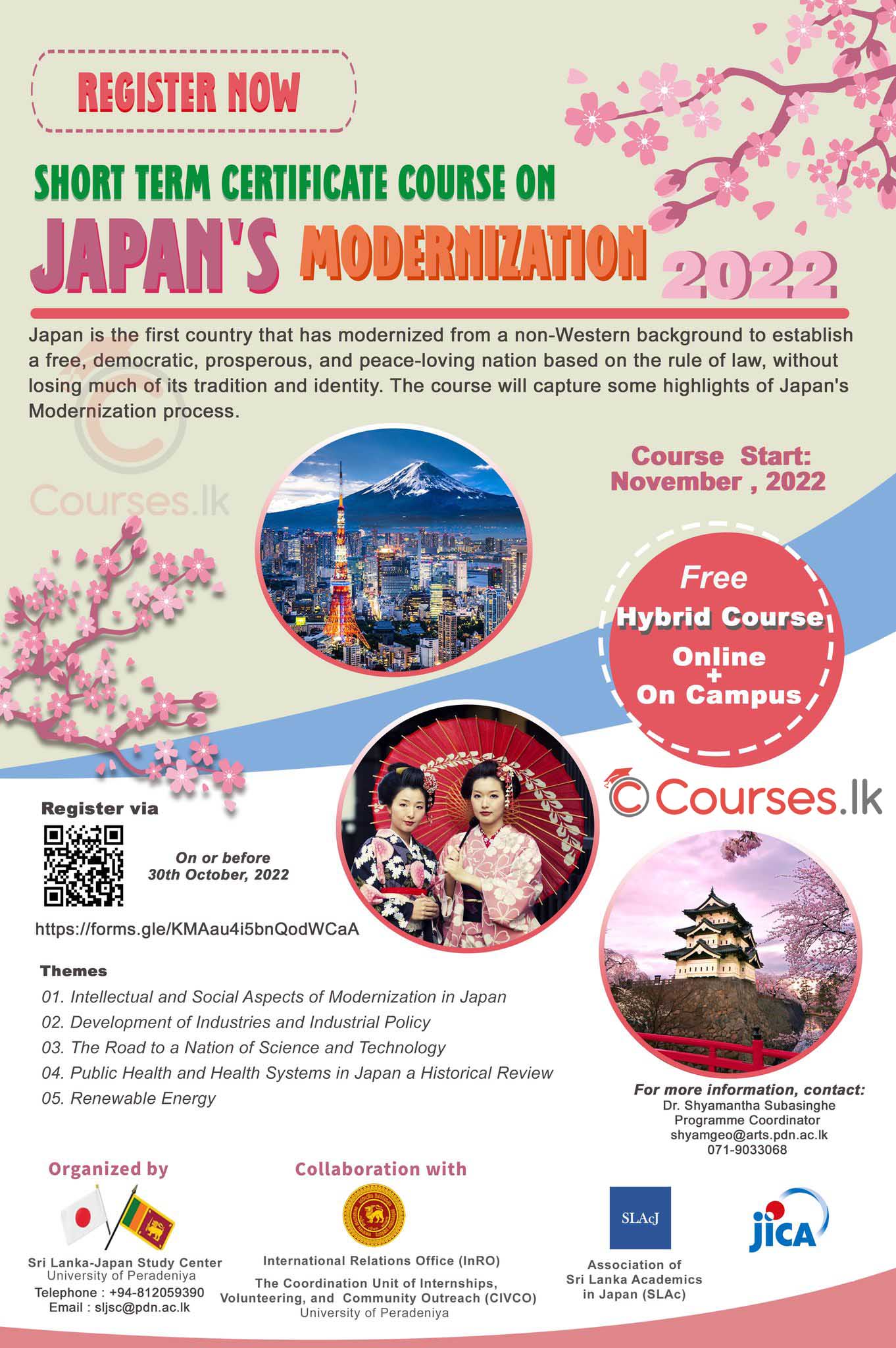 Short-Term Certificate Course on Japan's Modernization 2022 - University of Peradeniya